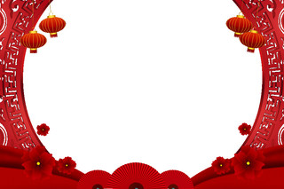 红色新年拜年边框GIF动态图新年边框